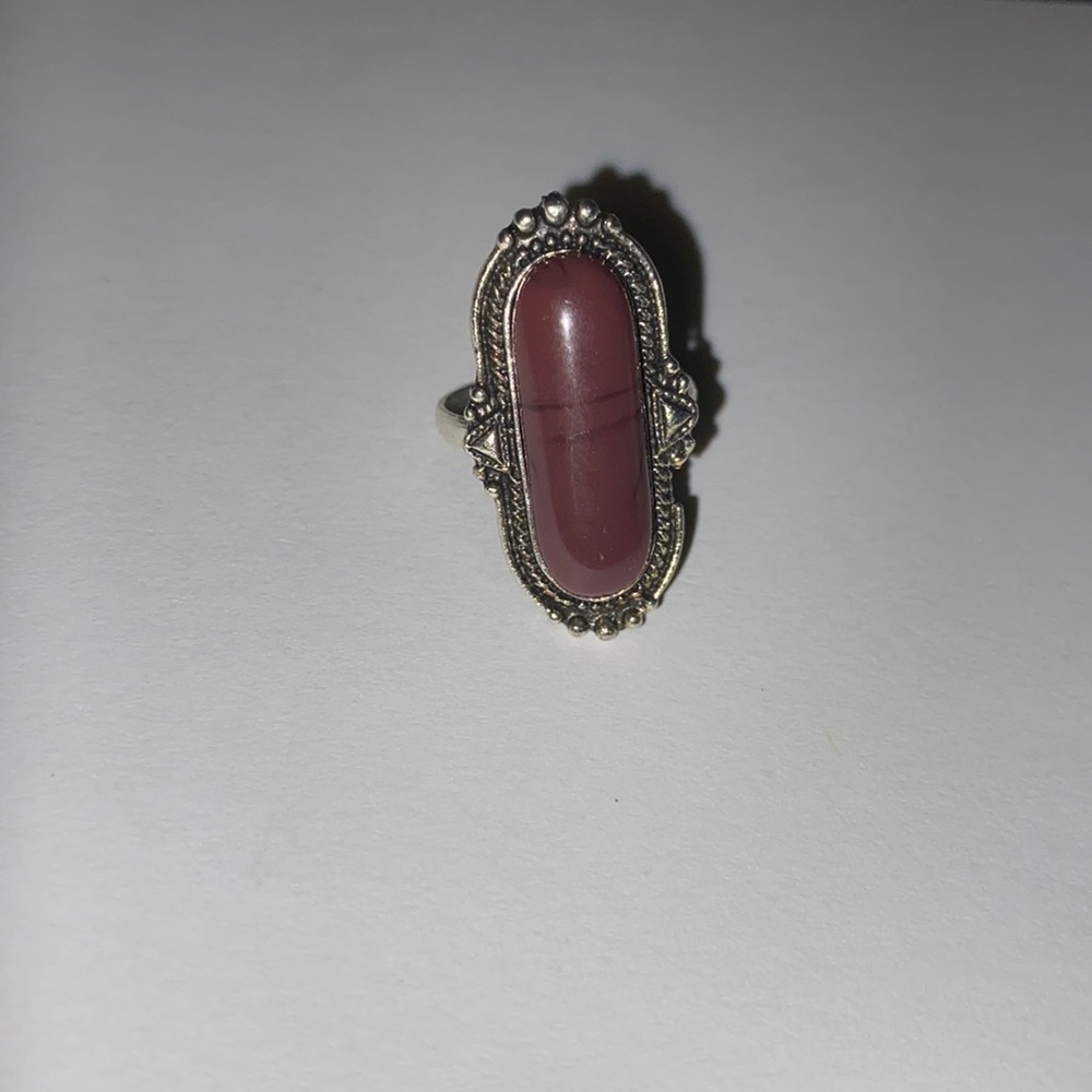 Vintage style adjustable brown stone ring
